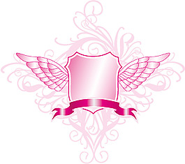 高贵翅膀卡通矢量素材