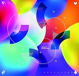 彩色多元素抽象科技海报背景素材