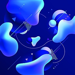 蓝色流体渐变商务时候海报背景素材