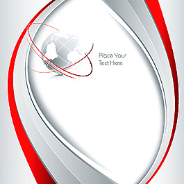 红色线条包围地球矢量素材