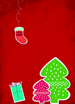 矢量卡通手绘节日礼物盒背景