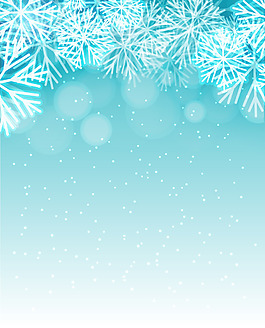 矢量绿色梦幻雪花背景素材