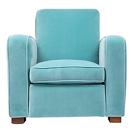 怀旧蓝色单人沙发png元素素材