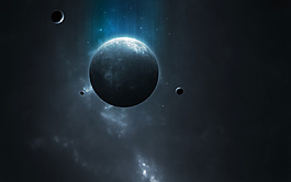 奇幻黑色星球背景素材