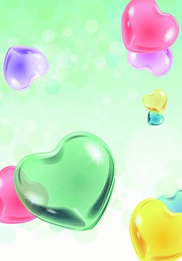 小清新心形背景模版