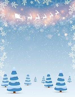 矢量唯美圣诞节雪景背景素材