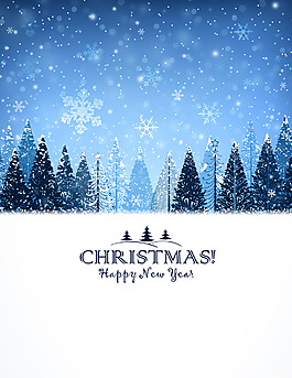 矢量梦幻唯美雪景背景素材