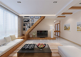 现代北欧家居客厅沙发实景图