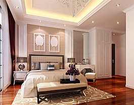 130平米欧式风格卧室装饰效果图