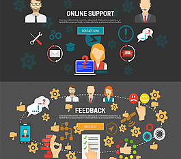 黑色简约人像图案矢量素材