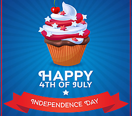 蓝色立体图案美味的蛋糕