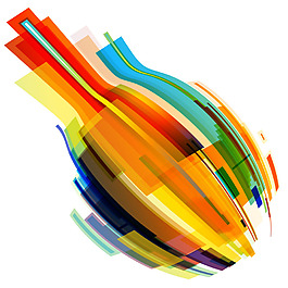 多彩抽象瓶子png元素素材