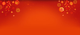 唯美中国风红色灯笼banner背景素材