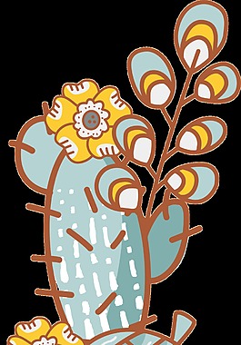 水彩仙人掌透明素材