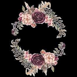 手绘婚礼花环透明素材