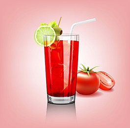 美味的西红柿果汁插画