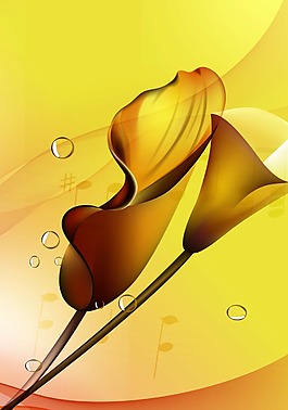 金色花朵背景模板