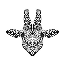 黑白艺术时尚动物图案