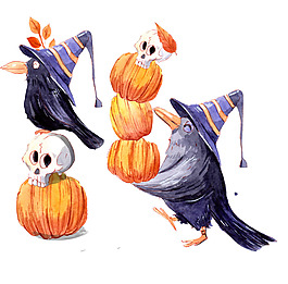 卡通可爱万圣节南瓜灯透明素材