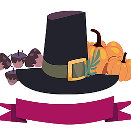 黑色礼帽南瓜感恩节