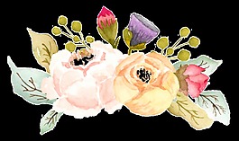 百花齐放卡通透明素材