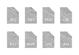 手绘文件类型图标收藏