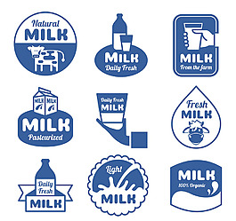 卡通牛奶收集贴纸