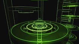 绿色神秘大气圆环旋转缩放视频素材