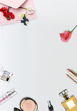 浪漫花朵美妆背景