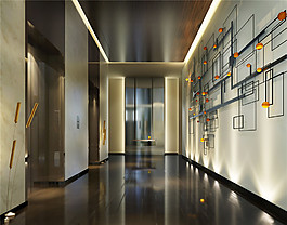 个性化酒店走廊效果图