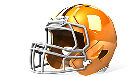 橙色漂亮橄榄球头盔免抠png透明素材