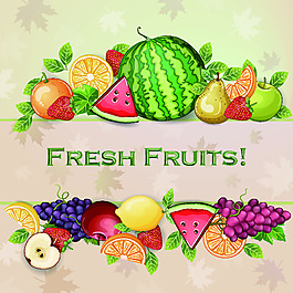 可口水果卡通矢量素材