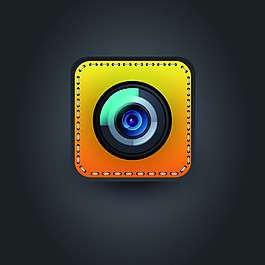 牛皮相机卡通矢量素材