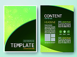 绿色宣传单页卡通矢量素材