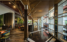 暖色调怀旧风餐厅效果图