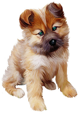 绒布玩具狗免抠png透明素材卡通宠物狗狗装备矢量元素蹲坐姿势的玩具