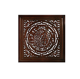 古代方形雕花木门实物图