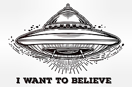 时尚黑白飞碟装饰图案