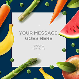 扁平新鲜水果背景