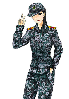 迷彩服少女