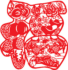 精美花式福字剪纸图案