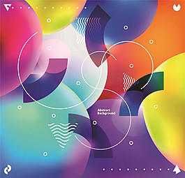 唯美彩色渐变流体元素