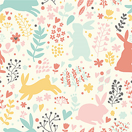 清新明亮动植物壁纸图案装饰设计