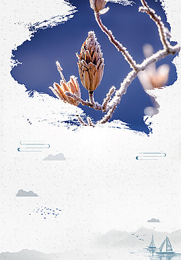 大气中国风二十四节气霜降背景