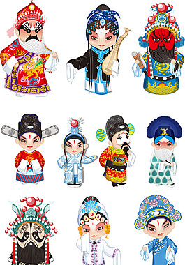 手绘京剧人物元素