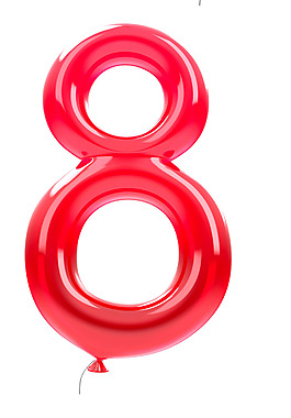 手绘数字气球元素