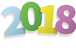 手绘2018字体元素