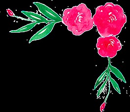 鲜花边框透明装饰素材