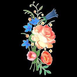 美丽鲜花透明装饰素材