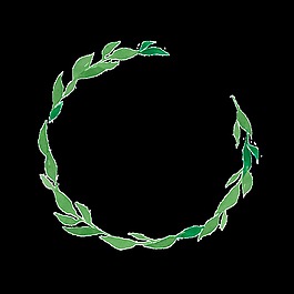 圆形花环透明装饰素材